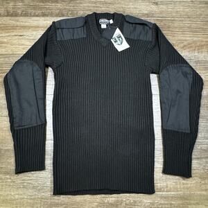 NWT Tact Squad 2003 Commando V-Neck Sweater Black Security Police Military Small